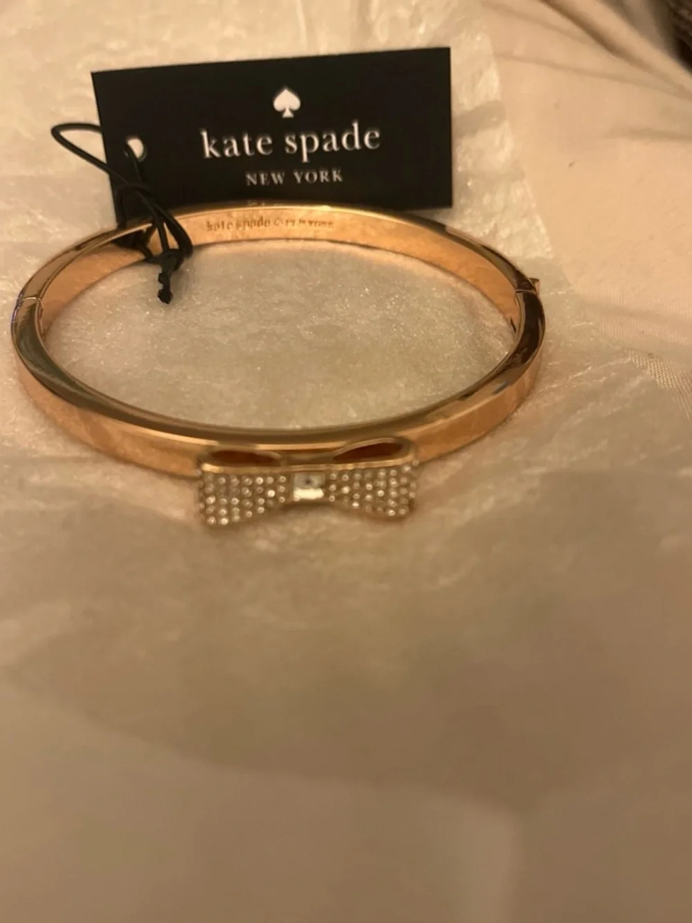kate spade rose gold bow bangle bracelet